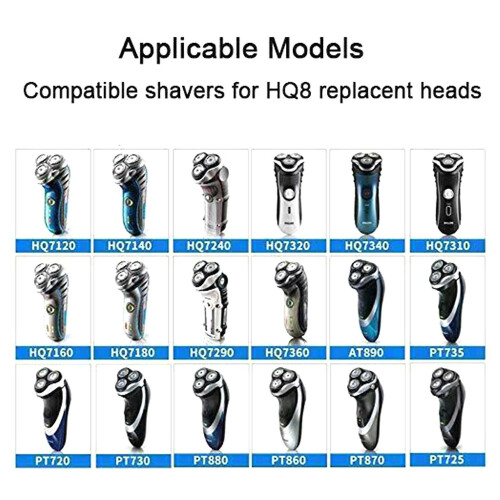 (As show, One size) 3PCS Replacement Shavers-Blade Replacement for Philips No-relco R-azor HQ8 Dual-Precisions 1
