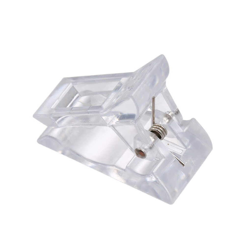 (As show, One size) 10PCS Transparent Nail Gel Quick Building Nail Tips Clips Finger Nail Extension UV LED Plastic Build