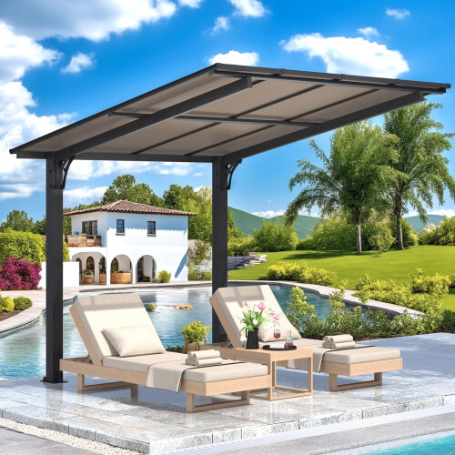 (2.4 x 2.4m) YODOLLA  Outdoor Metal Freestanding Hardtop Gazebo