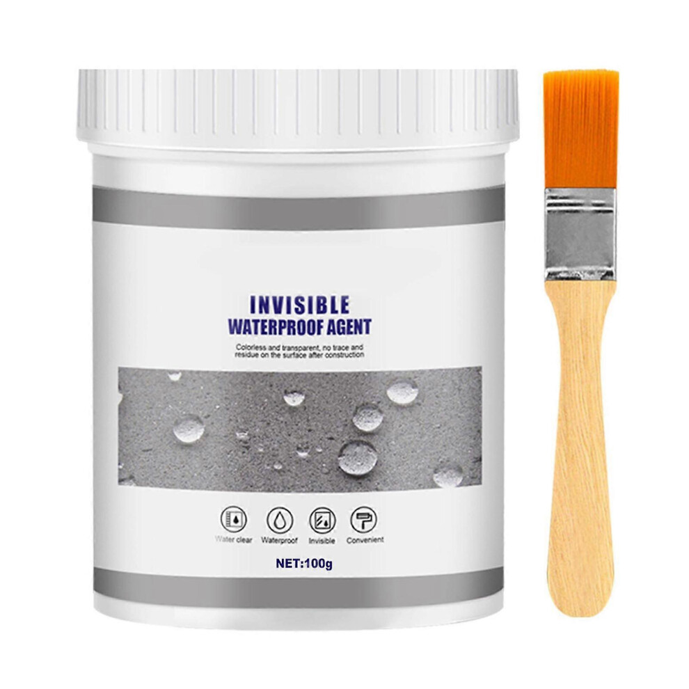 (As Show, One Size) Waterproof Agent Transparent Anti Leaking Invisible Insulation Sealant With Brush For Wall Tile Cement 100G 6909775963999