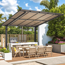 (3 x 3m) YODOLLA Outdoor Metal Freestanding Hardtop Gazebo