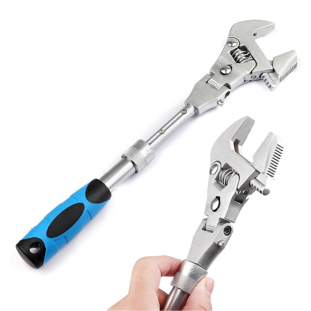 (As Show, One Size) 10In Adjustable Wrench 180 Rotating Flexible Head Multifunctional Wrench For Home Repair 6909775963982