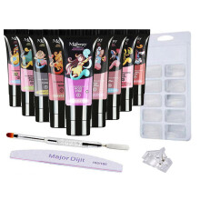 (Set 2, One size) 9 Colors 15ml Quick Building Nail Glue Transparent Nail Molds Nail Clip DIY Manicure Set Nail Art Bu