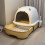 Living And Home (Yellow + White) Detachable Cat Litter Box 3
