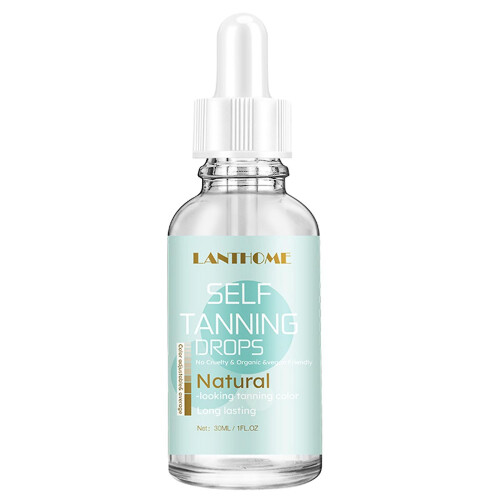 (As show, One size) LANTHOME 30ml Self Tanning Drops Non-sticky Quick Tan Color Adjustable Average