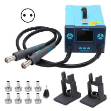 (As show, One size) BK862 Intelligent Desoldering Station with HD LCD Display 2 Hot Air Gun Set Welding Tool Set