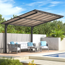 (3.7 x 3m) YODOLLA Outdoor Metal Freestanding Hardtop Gazebo