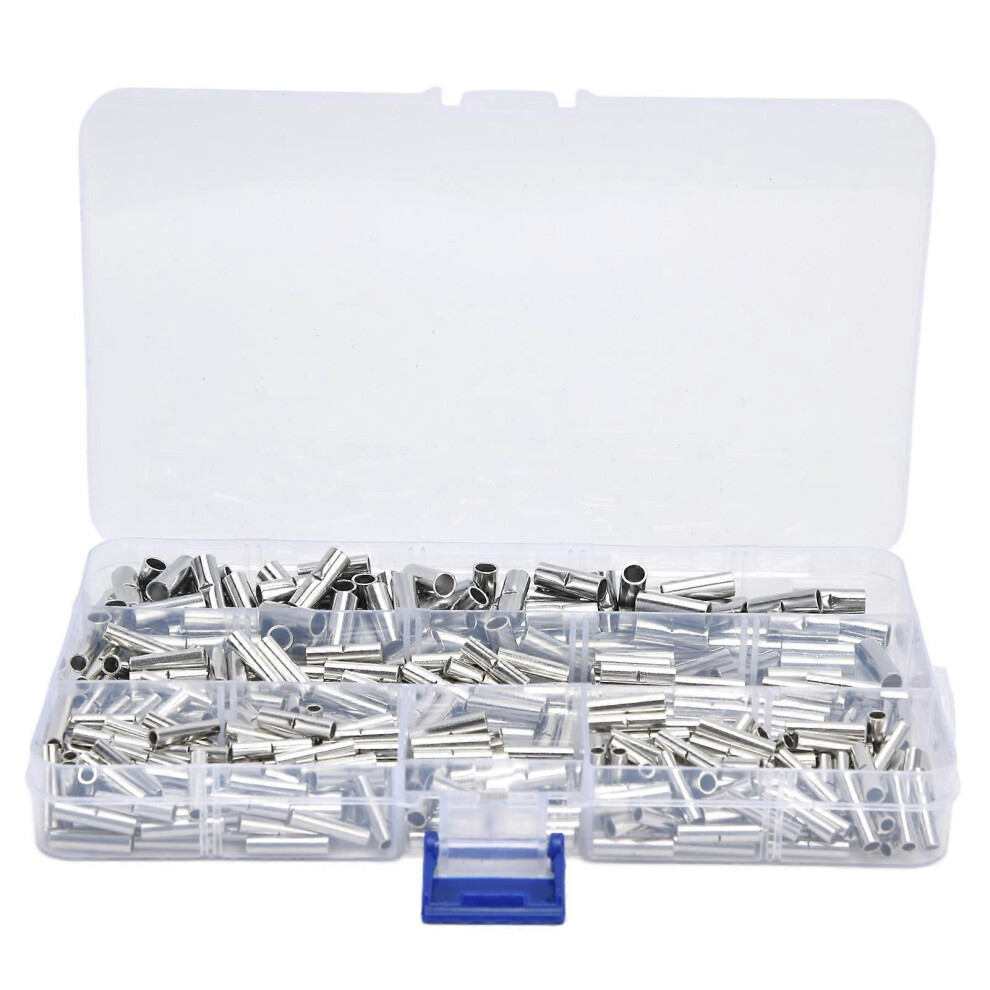 (As Show, One Size) 450Pcs Copper Tinned Wire Terminal Uninsulated Butt Splice Electrical Connector Assortment Kit 6909775978887