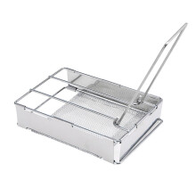 (As show, One size) Foldable Stainless Steel Toaster Plate Portable Outdoor Camping Bread Toaster Grill
