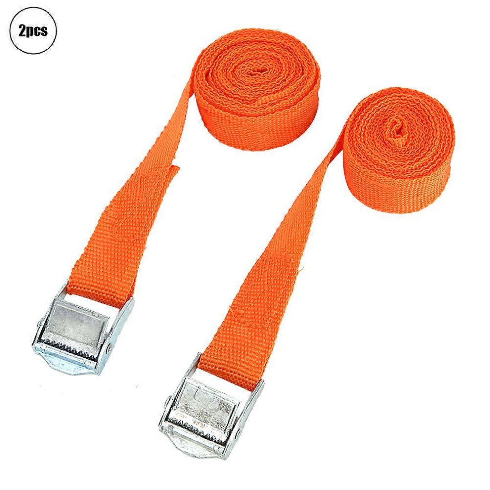 (As Show, One Size) 2Pcs Pull Ratchet Tie Down Straps Tensioner For Vehicle Traction(1" 2.5M) 6909775978740