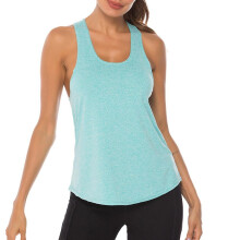 (As show, One size) Women Workout Tops Racer Back Solid Sleeveless Yoga Fitness Running Gym Lounging Quick Dry Sport Tan