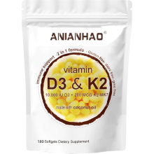 Vitamin D3+K2 Softgels 10000 IU -Extra Strength D3 K2 Supplements