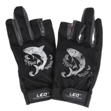 (Grey, One size) 1 Pair 3 Fingerless Fishing Gloves Breathable Quick Drying Anti-slip Fishing Gloves Outdoor Sports C