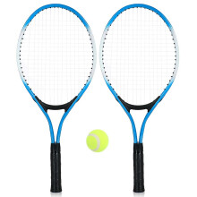 (Blue, One size) 2Pcs Kids Tennis Racket String Tennis Racquets with 1 Tennis Ball and Cover Bag