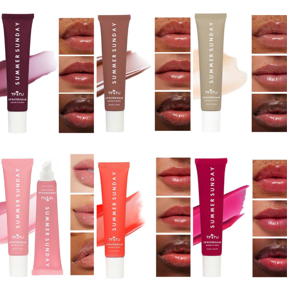 (01-06, 6 pack) Summer sunday Lip Butter Balm - New Sealed Box for Ultimate Lip Care - 0.5 oz / 15 g