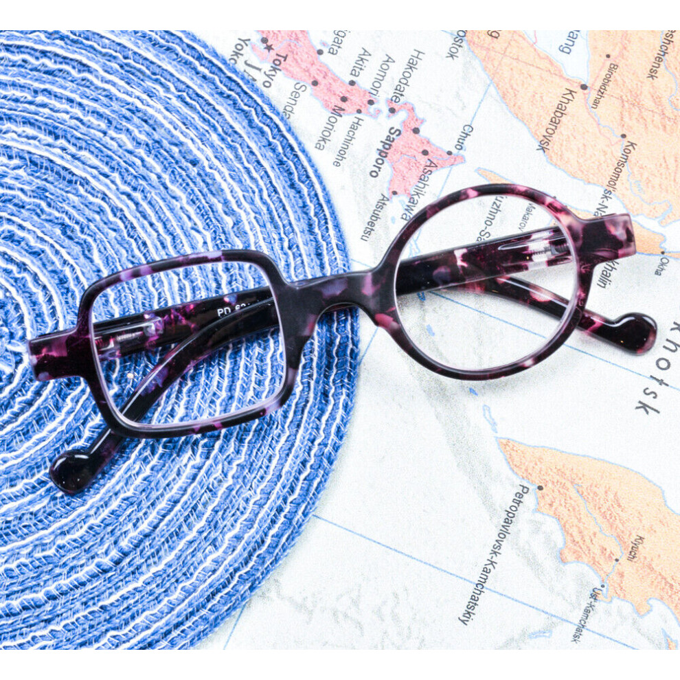 Purple ( Tortoise, +2.5) Designer Readers Reading Glasses Round Square +1.0 1.5 2.0 2.5 3.0 3.5