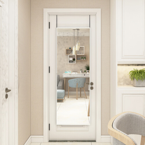 Living And Home Metal Frame Over the Door Full Length Mirror 1