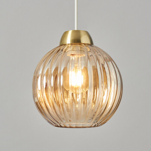 Litecraft Clara Champagne Glass Lampshade, Brass 2