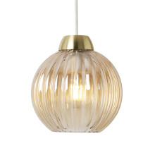 Litecraft Clara Champagne Glass Ribbed Easy Fit Shade - Satin Brass