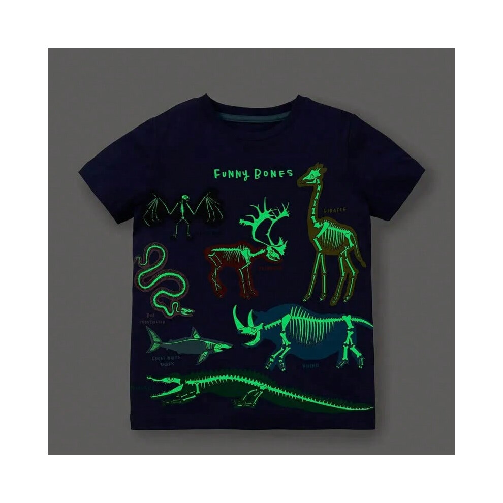(67195 same pic, 6Y) SAILEROAD 2024 New Summer T Shirt Cotton Short Sleeve Cartoon Whale Luminous T-shirts Kids Tee Girl Tops Boys Children Clothes