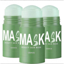 (3PCS) OUHOE Green Tea Mask Stick Acne Blackheads Facial Deep Cleansing Tightening Pores Smear Mask Mud Skin Care Mask