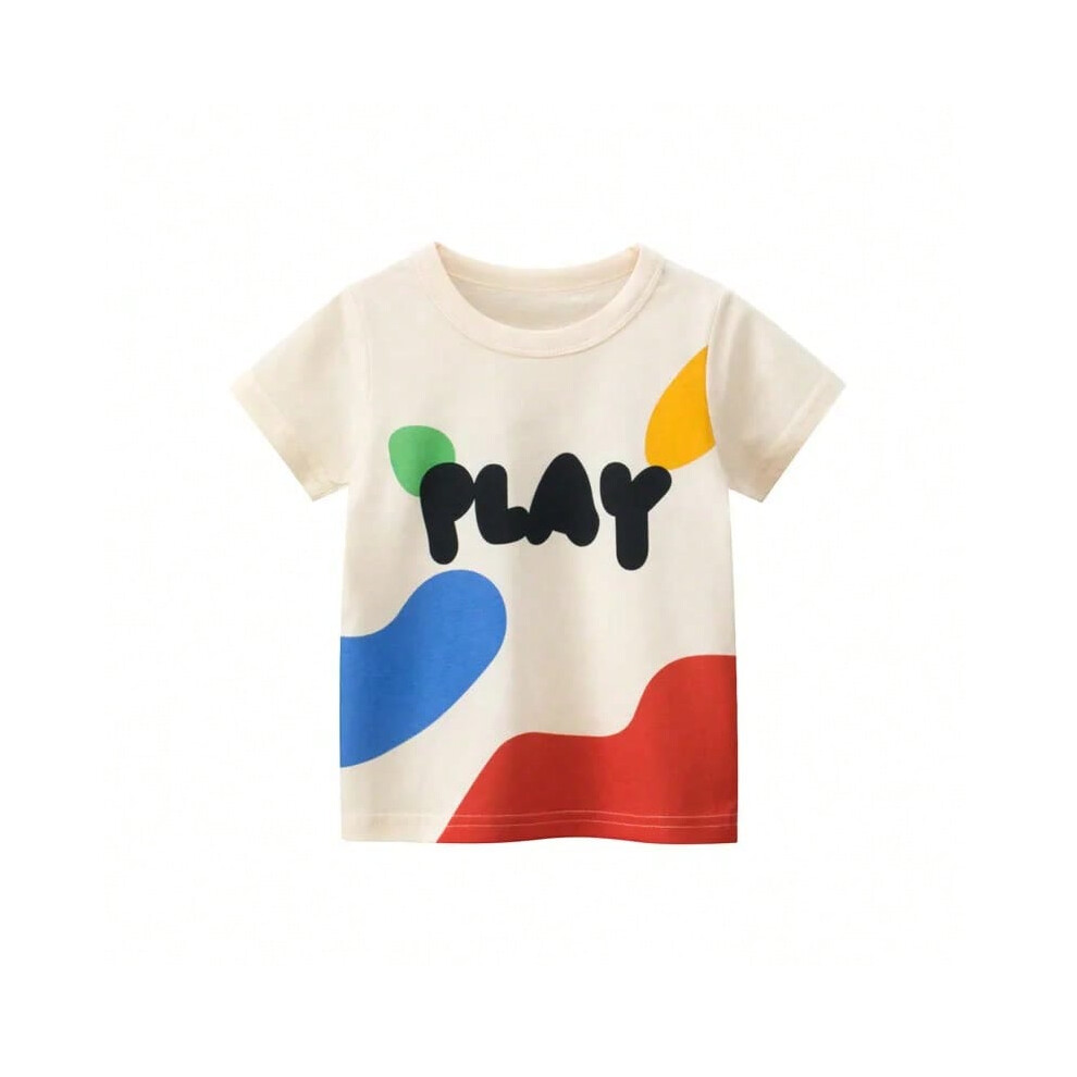 (HT9326A, 8T) 2025 Summer 2-8 Years Kids Girl Shorts Sleeve T-shirts Printed Little Girl Top Baby Girl T Shirts Children Toddler Girl Clothes