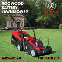 Lawnmower 33cm RocwooD 20V 2 x 2AH Batteries & 1 Charger Garden Rotary
