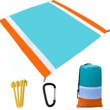 (As show, One size) Ultralight Water Resistant Camping Mat with Storage Bag Sand Free Beach Mat Picnic Blanket Sandproof