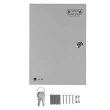(As show, One size) DC Power Supply Box 18 Channel CCTV Camera Power Supply with Metal Box AC Plug Lock AC100V 220V Input DC12V Output