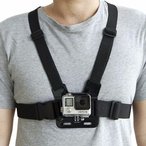 (As show, One size) Action camera chest strap, double shoulder straps, action camera chest fixed camera stabilizer brack 1