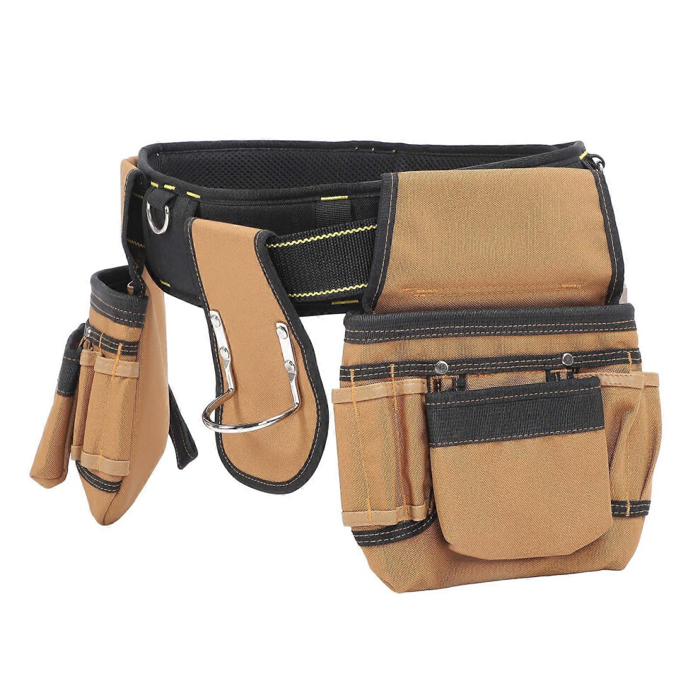 (As Show, One Size) Carpenter Waist Bag 23 Pockets Detachable Multifunctional Oxford Cloth Tool Belt Tool Pouch For Electrician Plumbers 6909775963814