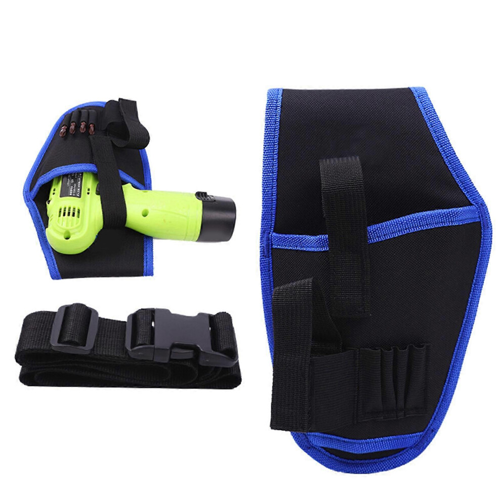 (As Show, One Size) Tool Bag Multifunctional Portable Small Oxford Cloth Repair Tool Bag Electrician Bag Tool Organizers With Belt Blue L106 25X10cm 6909775973158