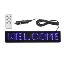 (As show, One size) LED Car Sign Remote Control Programmable Advertising LED Sign Screen for Shop Store DC512V Z741B Blue Font