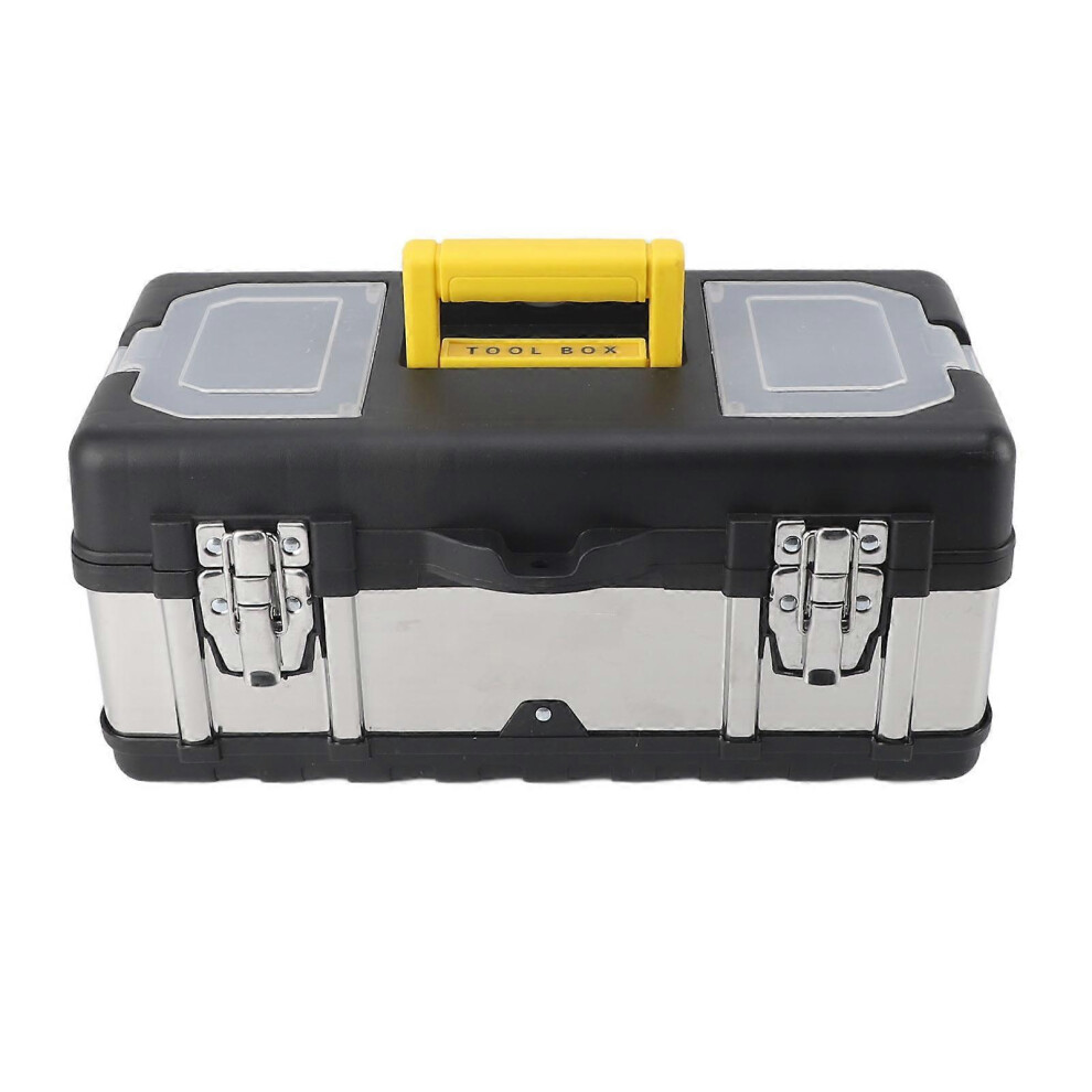 (As Show, One Size) Tool Box Multi Functional Strong Load Bearing Hardware Tool Case With Removable Tray For Industrial Automotive 6909775963838