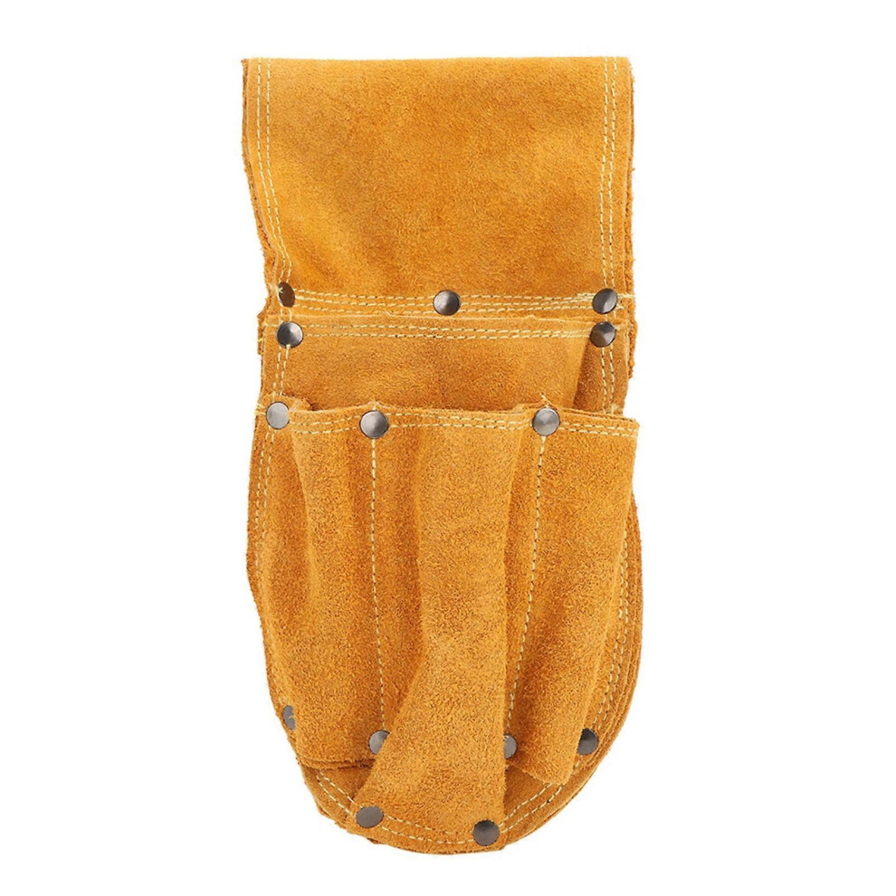 (As Show, One Size) Thickened Tool Waist Bag Durable Multifunctional Yellow Cowhide Hardware Tool Storage Toolkit 6909775973165