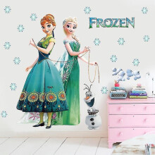 (ZY1433, One size) Cartoon Diy Frozen Princess Elsa Anna Wall Sticker Girl Children's Room Background Decoration