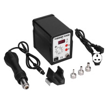 (As show, One size) Hot Air Gun Station Heat Rework Digital Display Adjustable Desoldering Repair Device 700W 858DUK Plug 250V