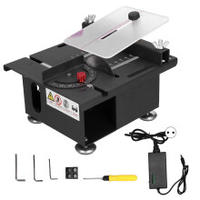 (As show, One size) Table Saw Mini 100W Sliding Rail Adjustable Cutting Machine for Woodworking