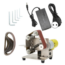 (As show, One size) Mini Belt Sander Electric Handheld DIY Polishing Sanding Machine Sharpener Grinder AC110240VEU Plug 895200W