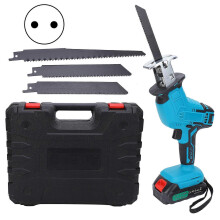 (As show, One size) Electric Reciprocating Saw Lithium Battery Portable Outdoor Logging Chainsaw AC100240VEU Plug