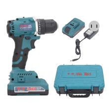 (As show, One size) Cordless Drill Set 348S 21V Power 20+1 Torsion Setting Brushless Lithium Electric Kit 100240VAC US Plug
