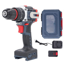 (As show, One size) Brushless Electric Drill Ratchet Chuck Screwdriver 21V Lithium Battery Cordless Drill Kit for Wood Metal Tile Drilling US Plug 110V