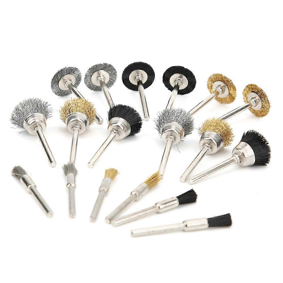 (As Show, One Size) 18Pcs Aluminum Wire Wheel Cup Brush Polishing Set For Electric Grinder Rotary Tool 6909775980934
