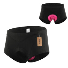 (XL, Black) Lixada Women Bike Underwear 3D Gel Padded Bicycle Briefs MTB Cycling Biking Underwear Shorts