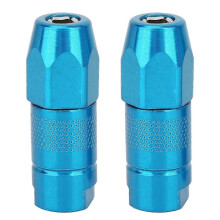 (As show, One size) 2PCS Replacement Grease Flat Nozzle Fitting Nipple Grease Gun Lubrication Accessories(Blue)