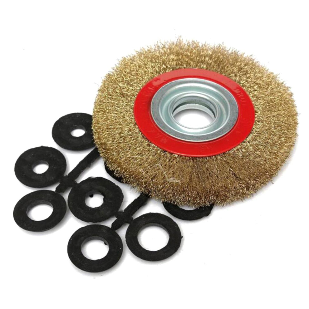 (As Show, One Size) 6 Inch Wire Wheel Brush Stainless Steel For Bench Grinder Polishing Deburring Rust & Paint Removal 6909775560792