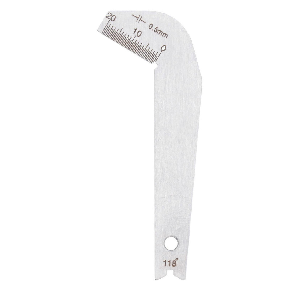 (As Show, One Size) Drill Bit Sharpening Gauge Stainless Steel 0.5Mm Accurate 118 Angle Drill Sharping Tool 6909775968451