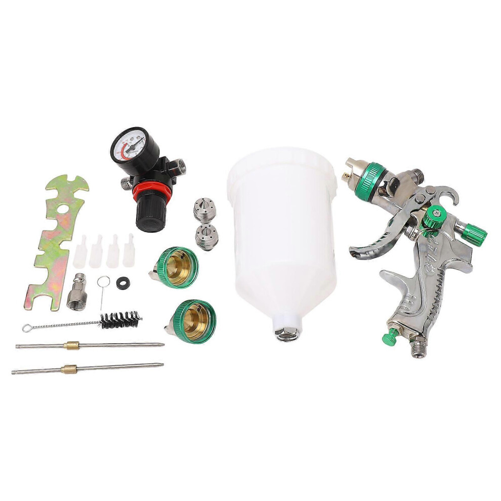 (As Show, One Size) Hvlp Spray Gun Set Uniform Atomization Adjustable Gravity Feed Paint Spray Gun Paint Sprayer For Automotive Crafts 600Ml 6909775980491
