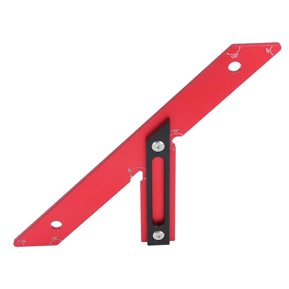 (As Show, One Size) 45 Degrees 135 Degrees Woodworking Measuring Ruler Aluminum Alloy Carpenter Angle Measuring Ruler Scriber Marking Tool 6909775978597