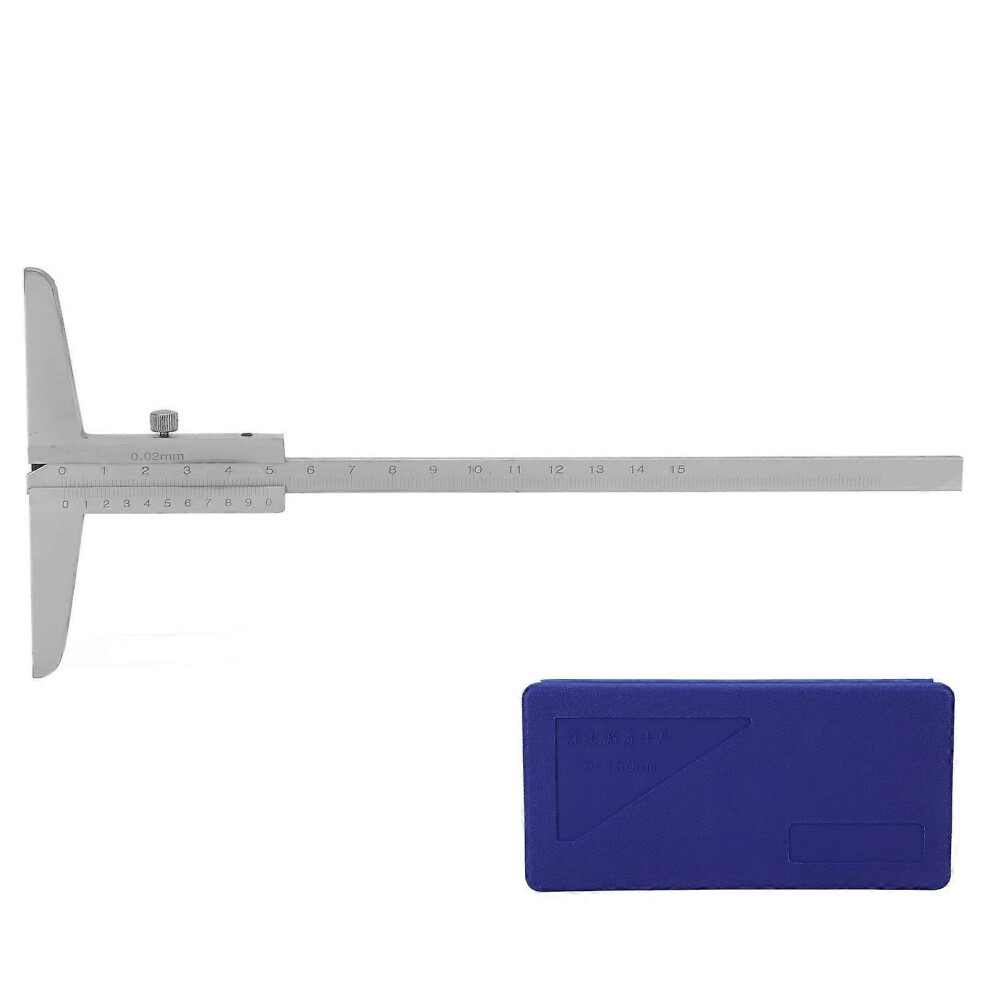 (As Show, One Size) 0150Mm Depth Vernier Caliper 0.02Mm Accuracy Gauge Instrument Ruler Depth Measuring Tool 6909775973127
